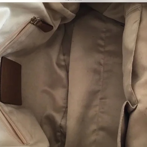 Vintage Coach monogram large bag with gold leather accents - Picture 13 of 14